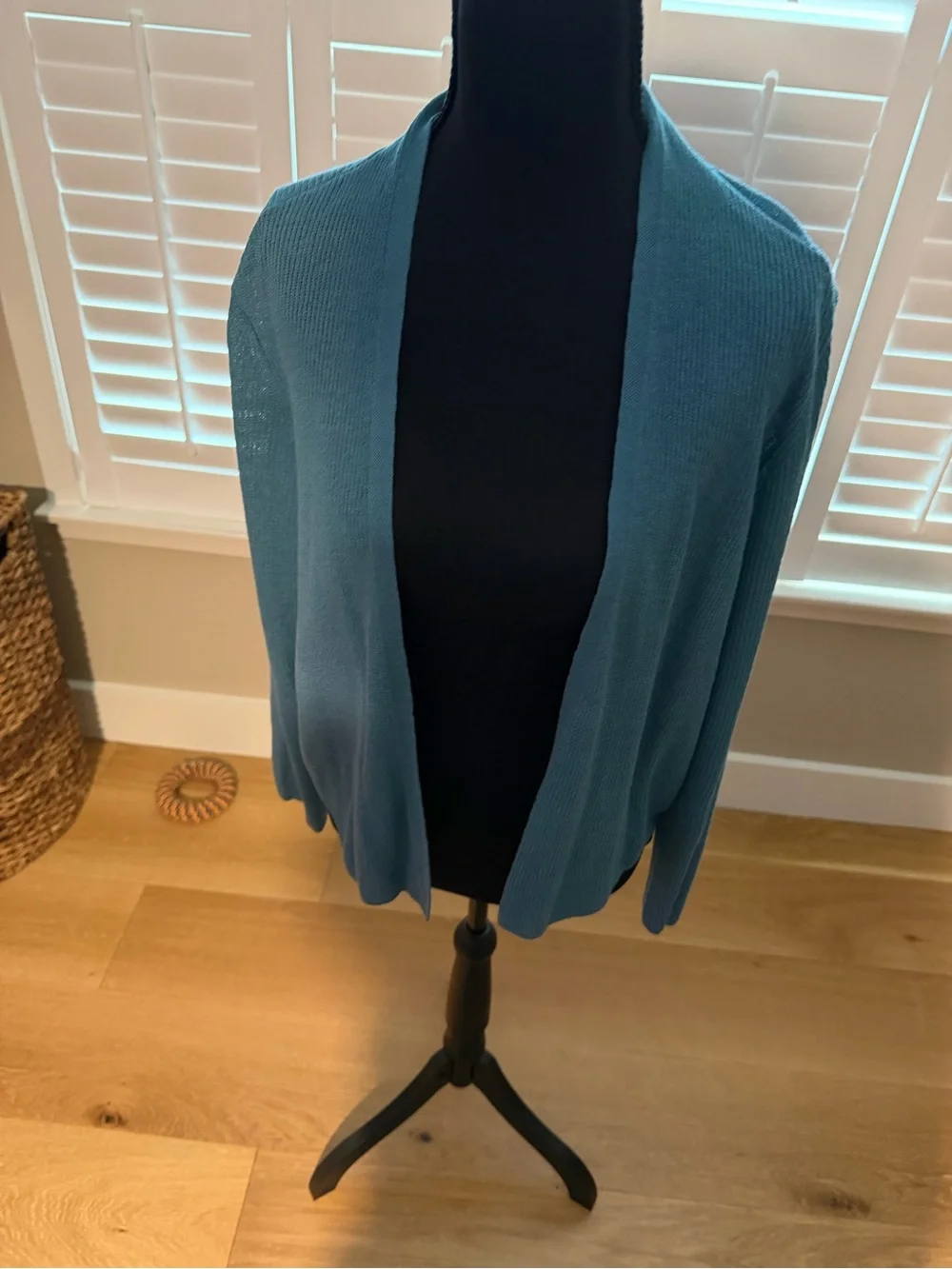Eileen Fisher Teal Open-Front Women's Cardigan